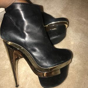 Versace double platform booties